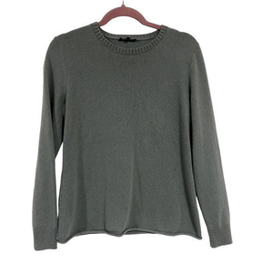 Lafayette 148 Blue Gray Sweater with Rolled‎ Hem Size M